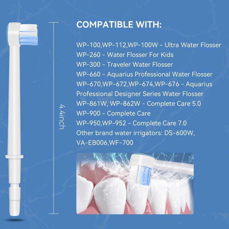 Hwxtoxy Replacement Tips for Waterpik, Water Flosser Replacement Heads Parts for Waterpik Oral Irrigator, 6 Tips Different & Storage Case Bundle - Image 4
